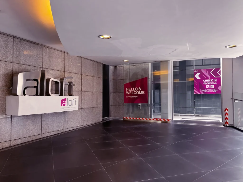 Aloft hotel entrance from Kuala Lumpur Sentral station