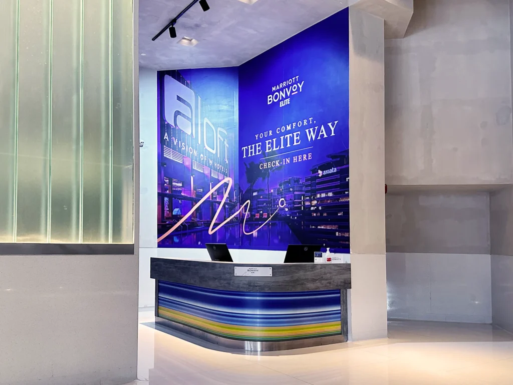 Check-in counter for Marriott Bonvoy Elite members at Aloft Kuala Lumpur Sentral