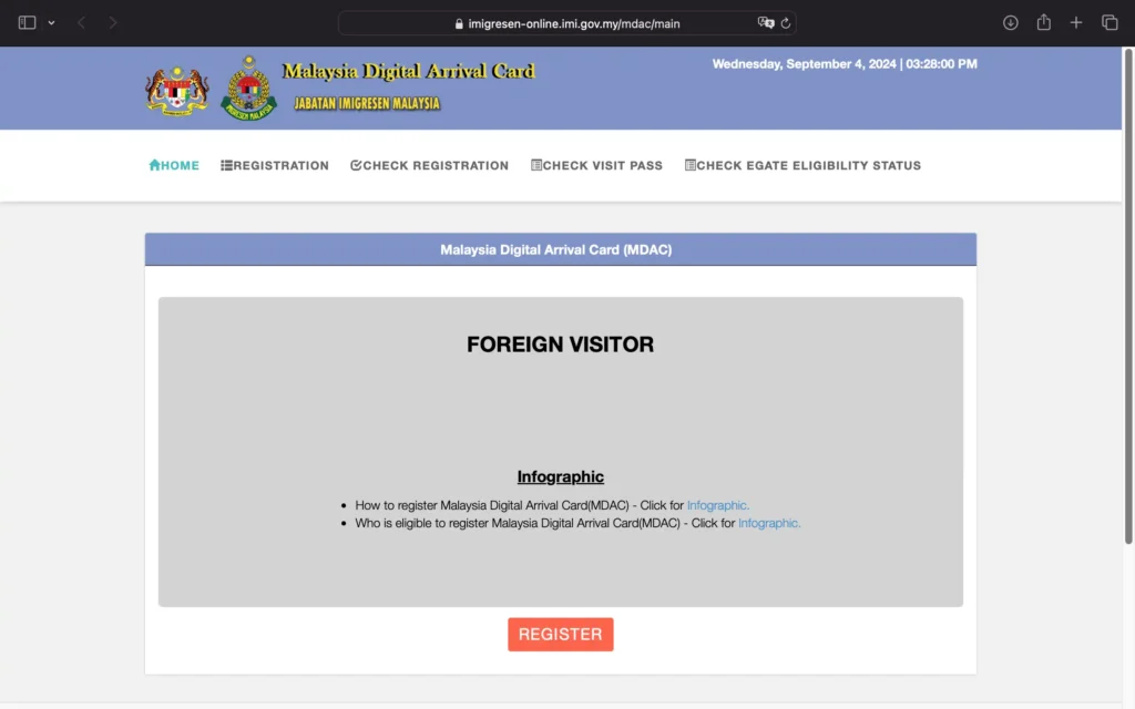 Malaysia Digital Arrival Card (MDAC) Registration Form
