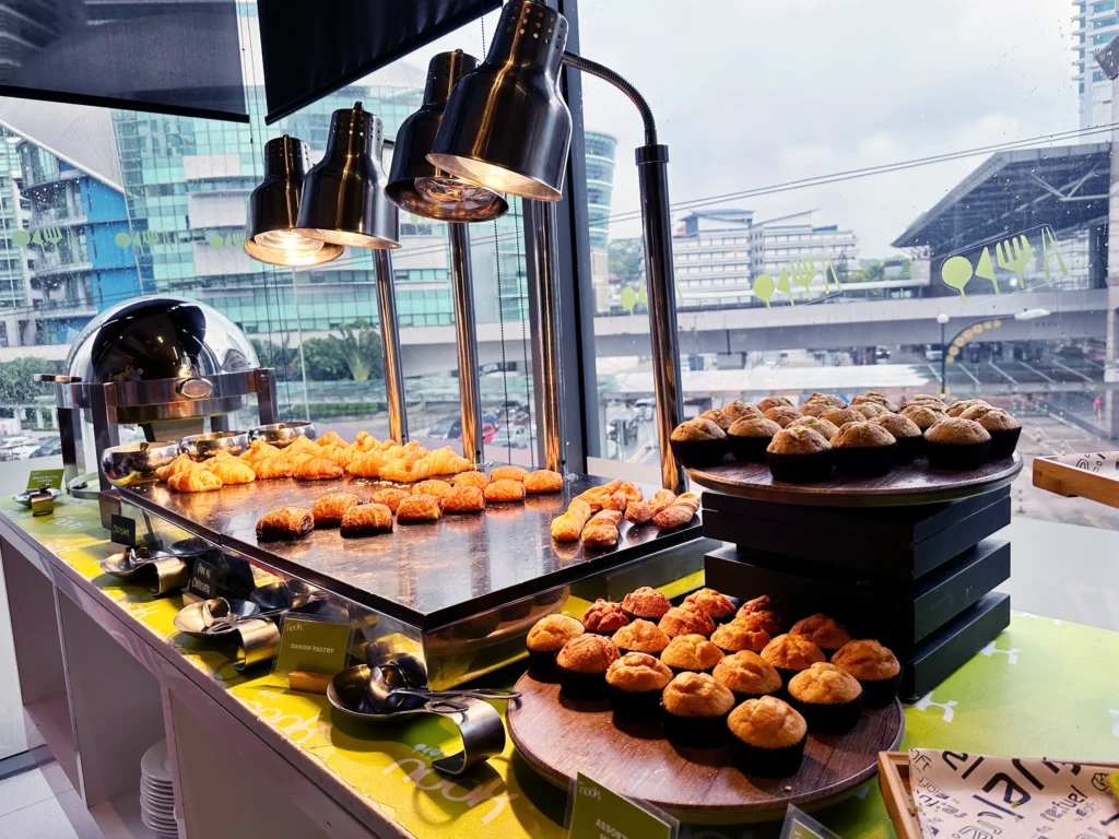 Desserts served in Nook's buffet breakfast at Aloft Kuala Lumpur Sentral