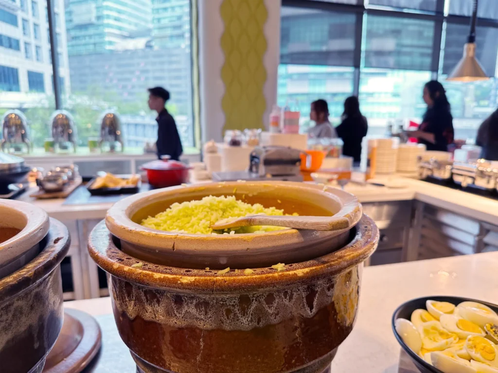 Nasi lemak served in Nook's buffet breakfast at Aloft Kuala Lumpur Sentral