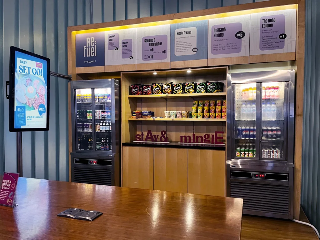 Re:fuel by Aloft's selection of food and drinks