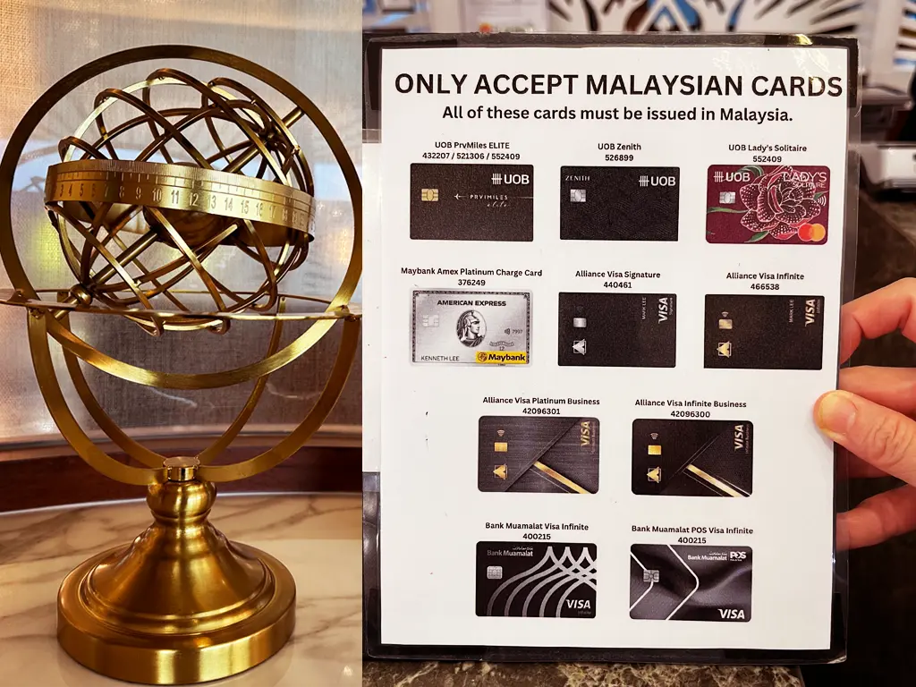 List of Malaysian issued credit cards to access Travel Club Lounge KLIA Terminal 1