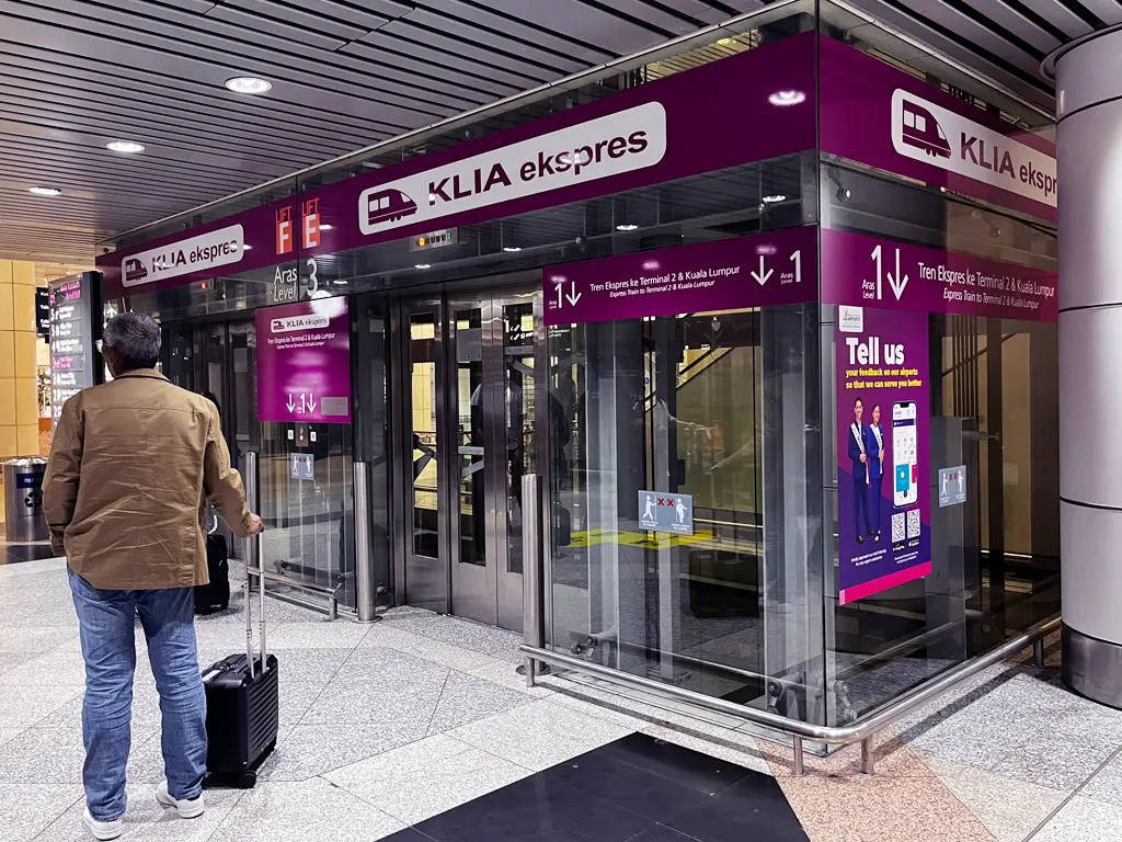 KLIA Terminal 1 Arrival Hall lifts to KLIA Ekspres Station