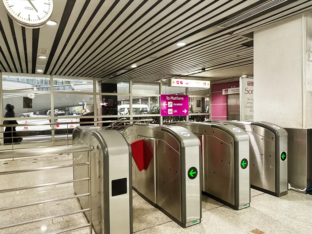 KLIA Ekspres Departure Gantry Gates at KL Sentral Station