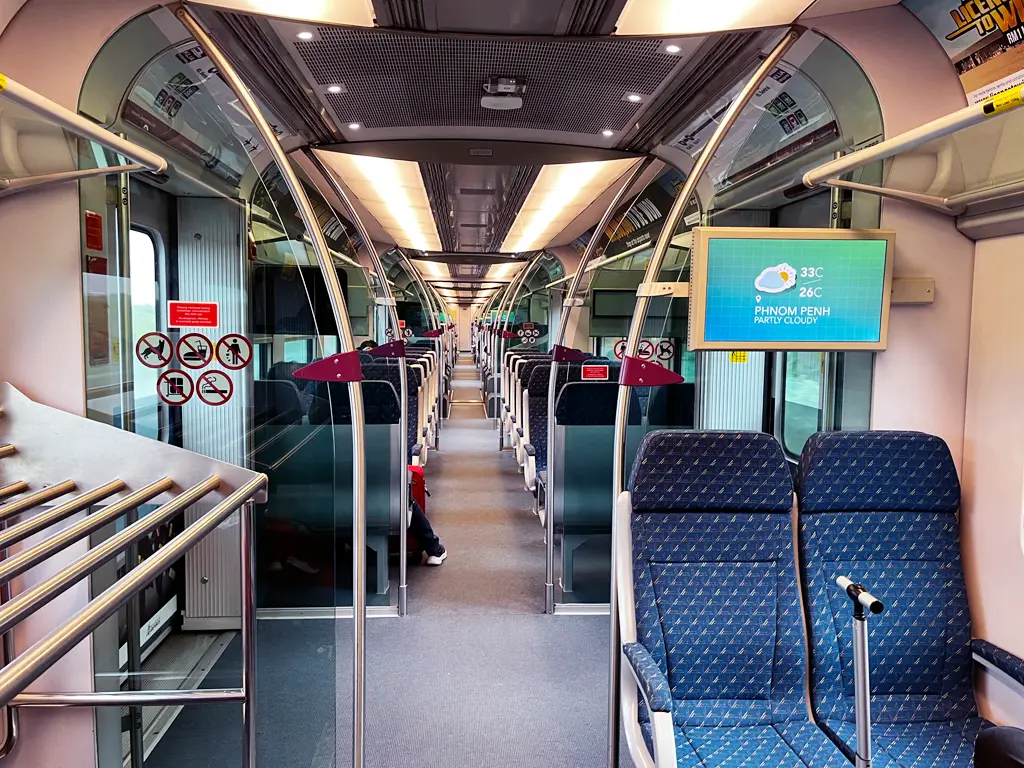 Digital infotainment screen onboard the KLIA Ekspres train