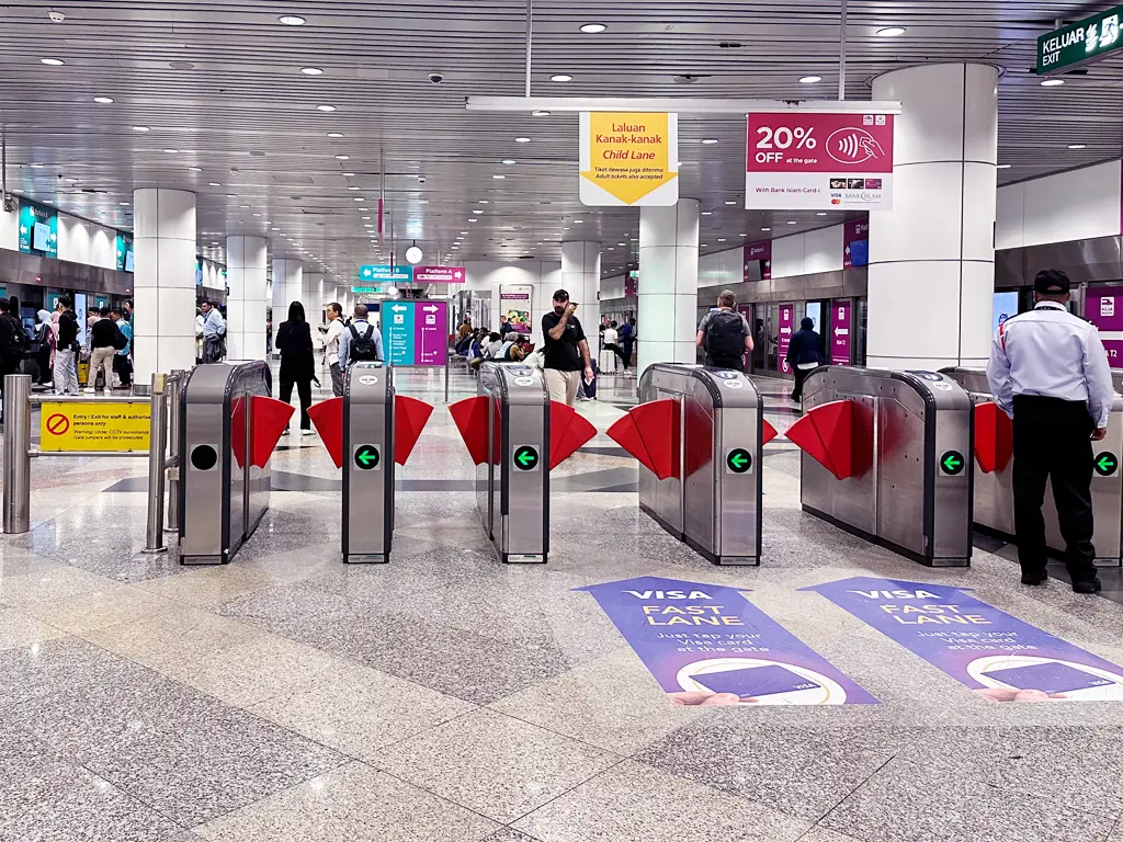 KLIA Ekspres gantry gates at KLIA Terminal 1