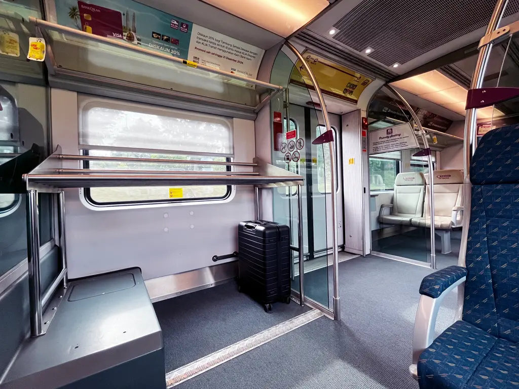 Ample space for luggage on the KLIA Ekspres train