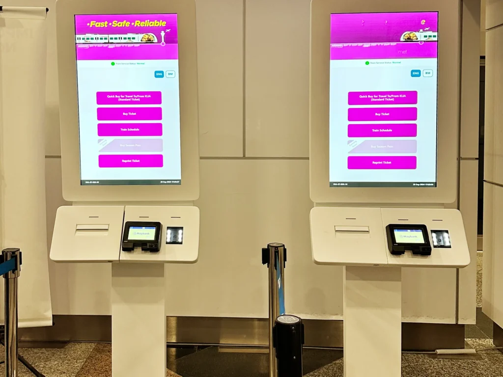 KLIA Ekspres ticket machines at KLIA Terminal 1