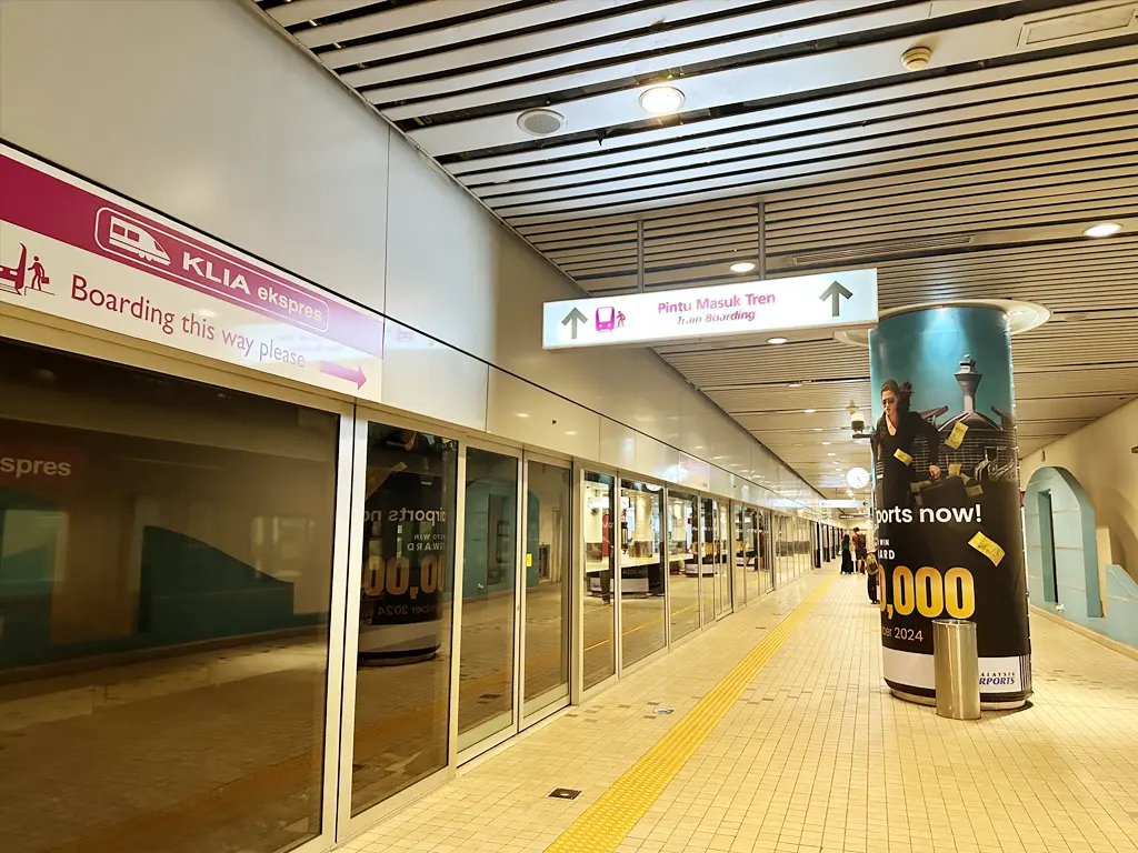 KLIA Ekspres train boarding area at KL Sentral Station