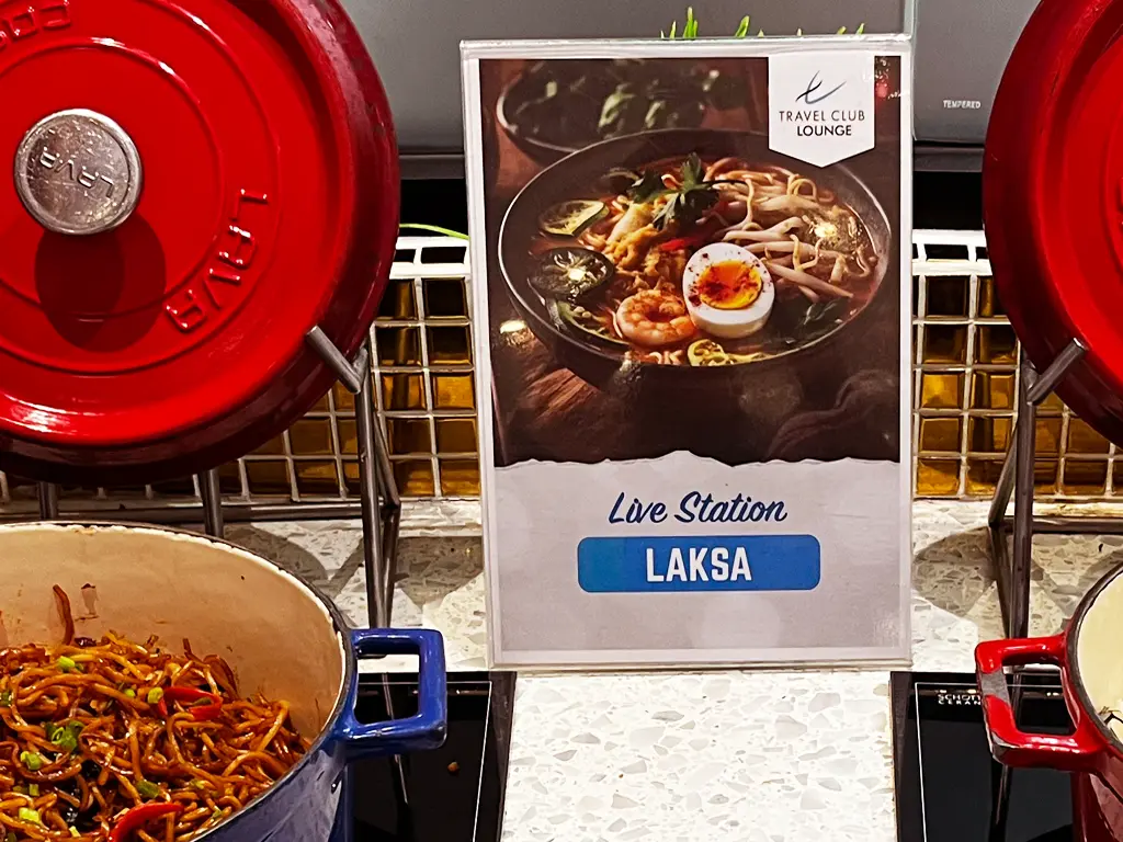 Laksa is served at Live Station, Travel Club Lounge KLIA Terminal 1