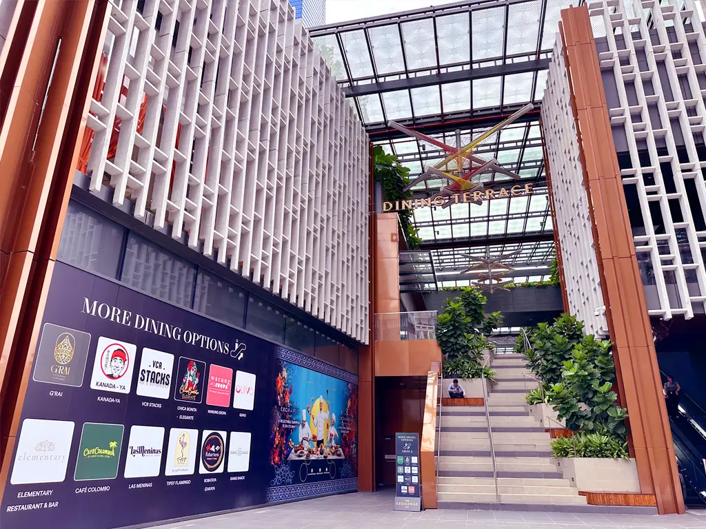 The Exchange TRX Dining Terrace entrance from Raintree Plaza TRX