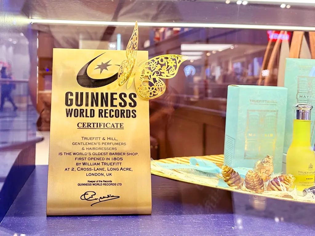 Truefitt & Hill holds the Guinness World Record for the world's oldest barbershop