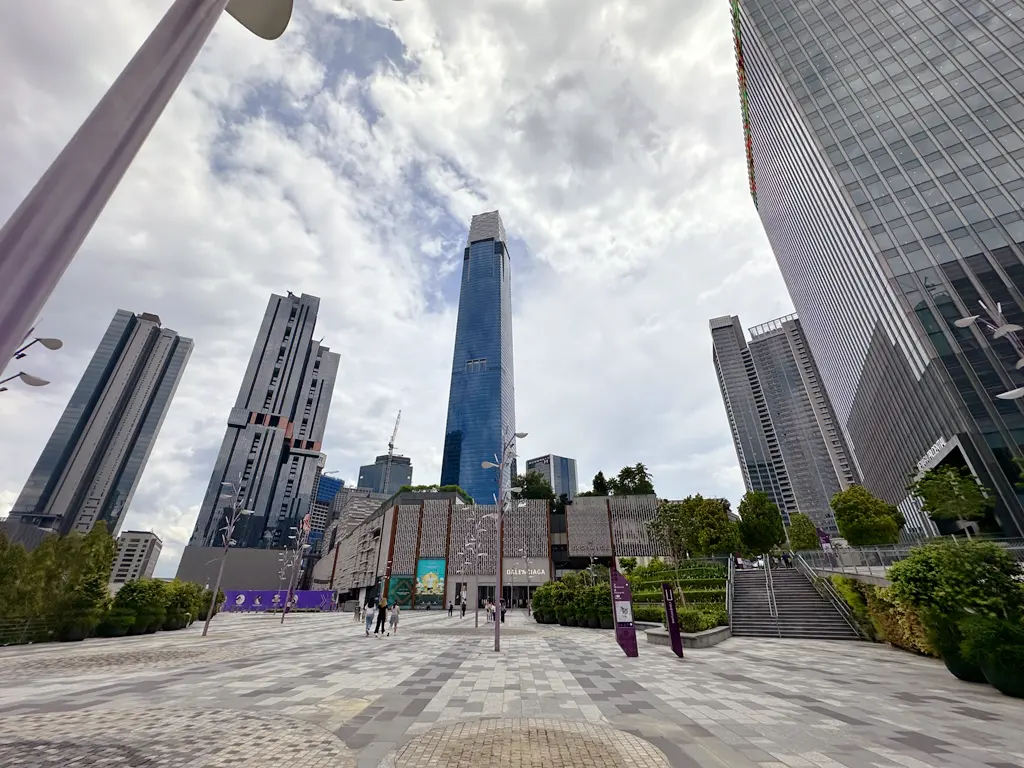 View of The Exchange TRX and Exchange 106 tower from Raintree Plaza TRX