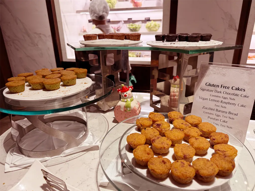 Gluten Free Cakes, including a vegan version, SilverKris Lounge, Singapore Changi Airport Terminal 3