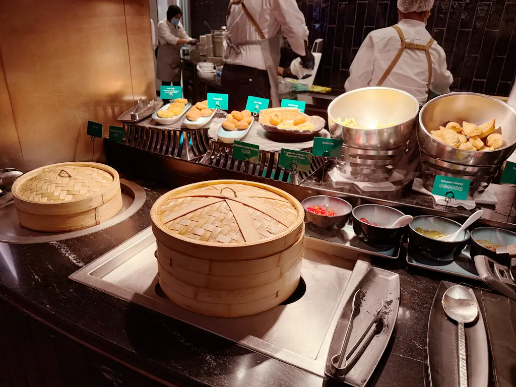 Assorted selection of vegan food options, SilverKris Lounge, Singapore Changi Airport Terminal 3