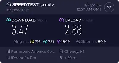 Basic Wi-Fi speeds onboard flight SQ 22, Singapore Airlines SQ22 SIN-EWR A350-900ULR