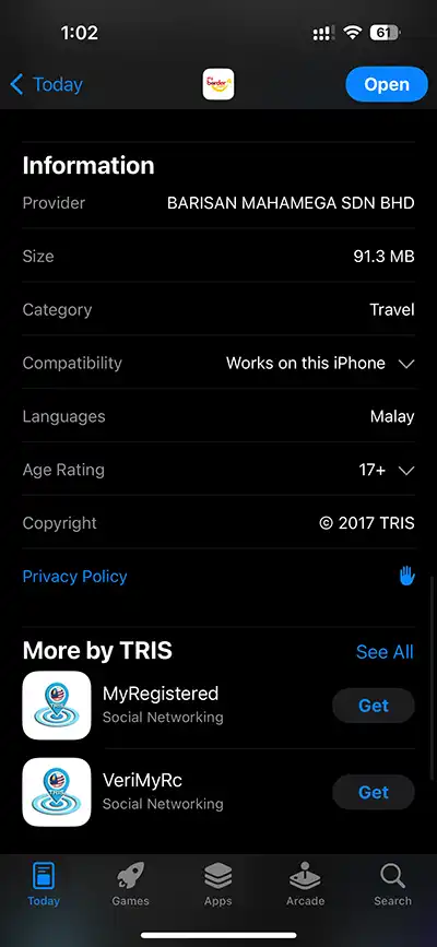MyBorderPass iOS app information