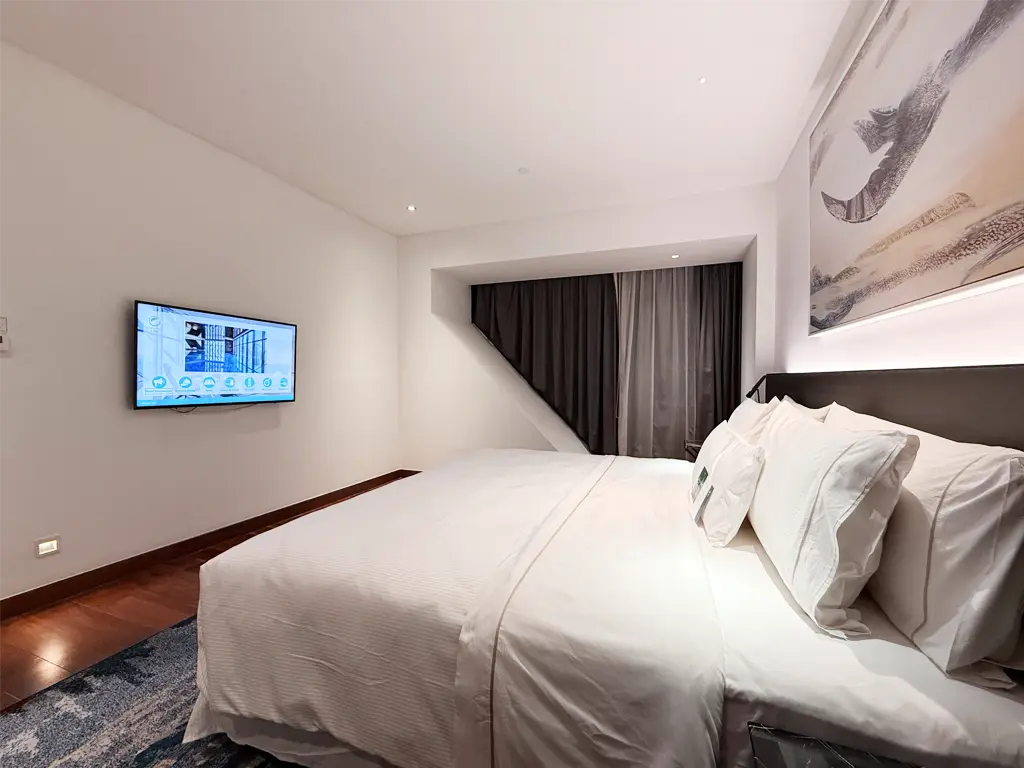 1-bedroom suite features a Smart TV and abstract nook by the bedroom window, Element Kuala Lumpur