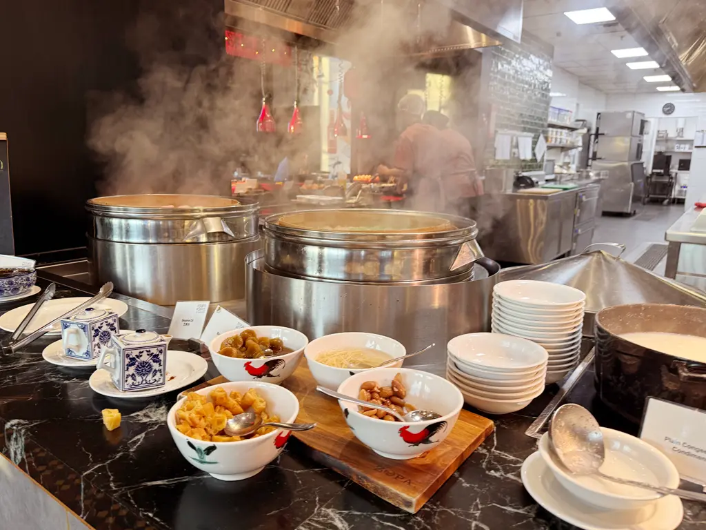 Congee and dim sum station at Quan's Kitchen, Four Points by Sheraton Kuala Lumpur, Chinatown