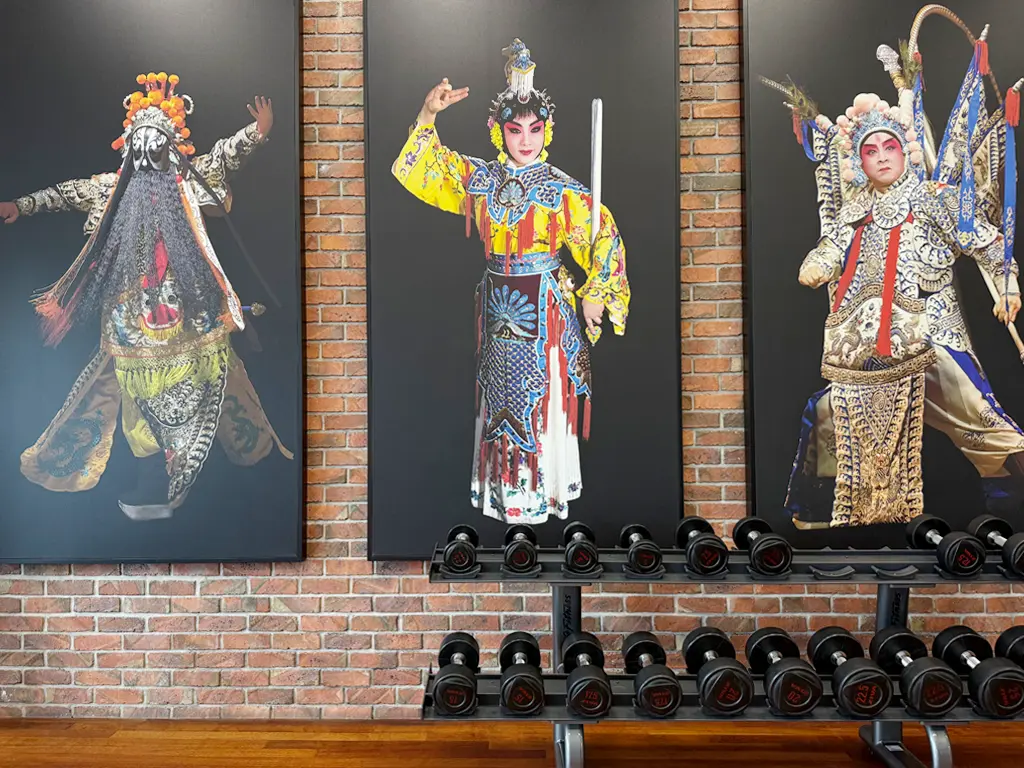 Chinese Opera characters adorn the walls of the Fitness Center at Four Points by Sheraton Kuala Lumpur, Chinatown