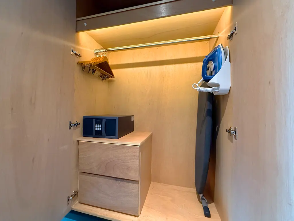 Guest Room wardrobe equipped with a safe, iron and ironing board, Four Points by Sheraton Kuala Lumpur, Chinatown