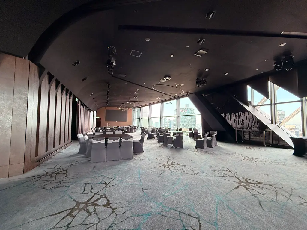 Ilham Ballroom at Element Kuala Lumpur, features full-height windows offering natural lighting and panoramic city views