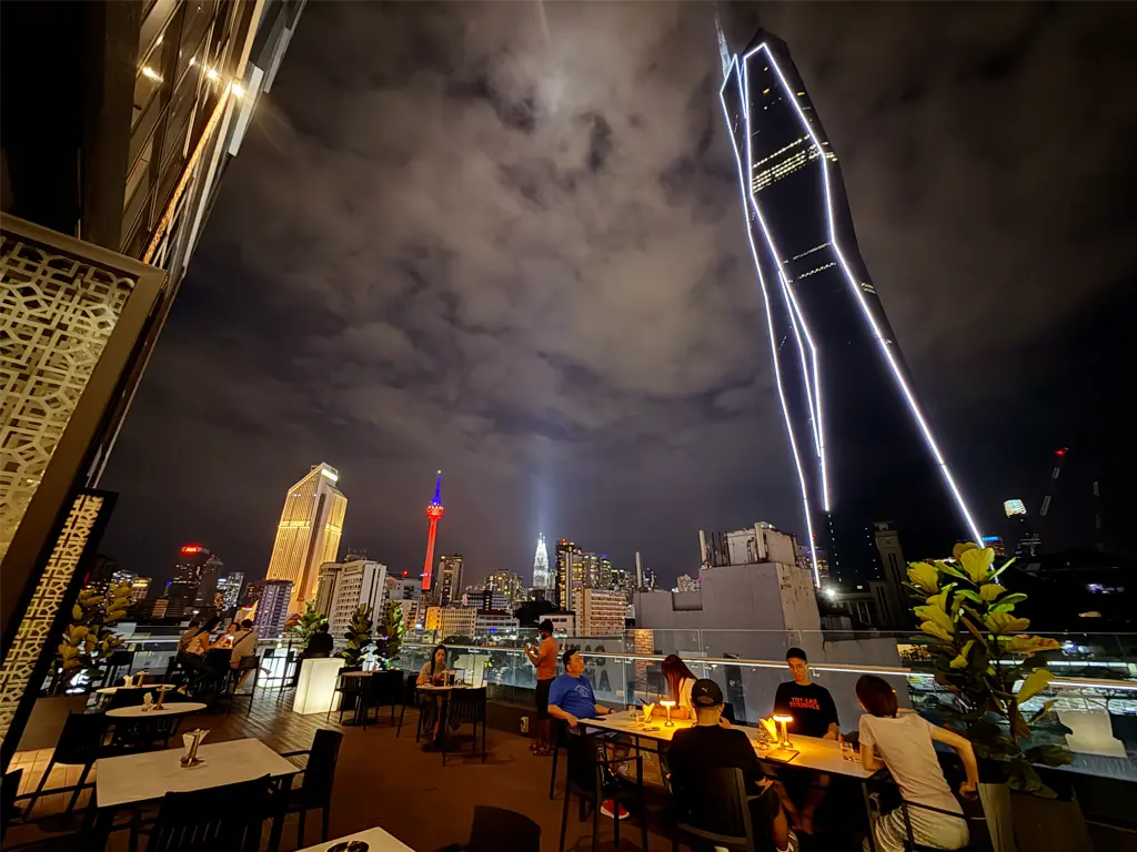 View of Kuala Lumpur city skyline from Jann's outdoor terrace, Four Points by Sheraton Kuala Lumpur, Chinatown