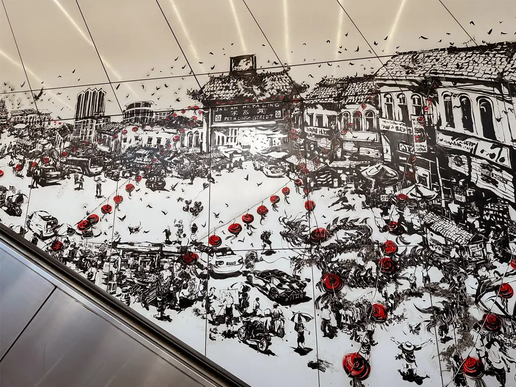 Chinatown Wall Art Mural at Pasar Seni Station, Kuala Lumpur