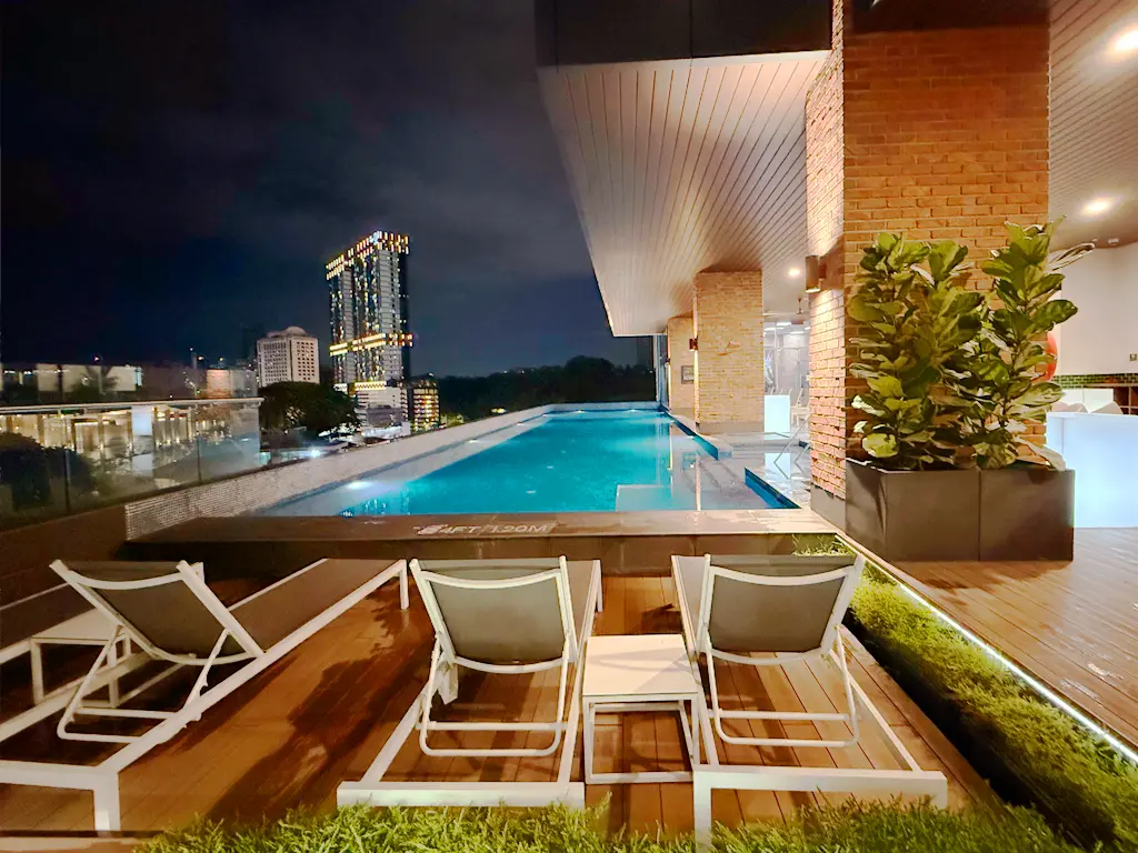 Splash pool at night, Four Points by Sheraton Kuala Lumpur, Chinatown