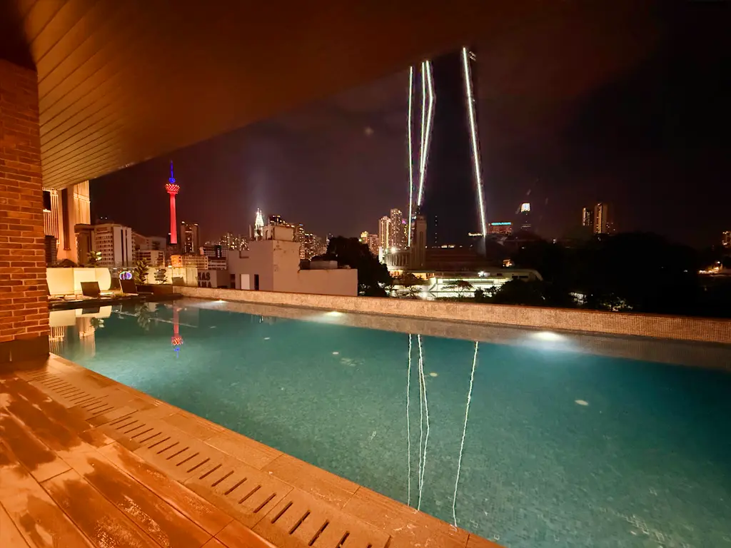 Night view from Splash Pool, Four Points by Sheraton Kuala Lumpur, Chinatown