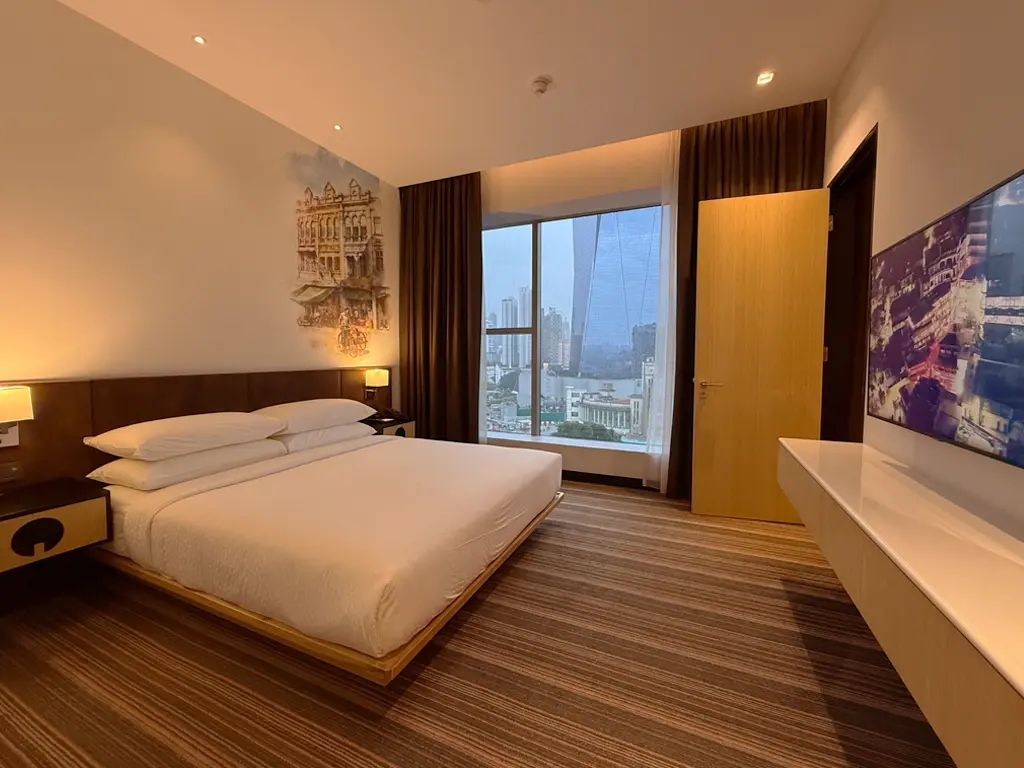 Suite bedroom with full height windows, Four Points by Sheraton Kuala Lumpur, Chinatown