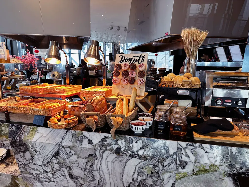 Bread and pastries station at TRACE Restaurant & Bar, Element Kuala Lumpur