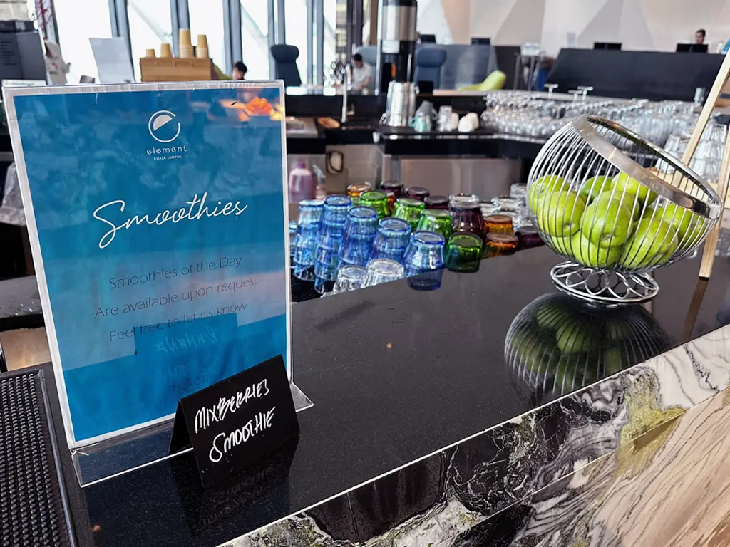 Juice station at TRACE Restaurant & Bar, Element Kuala Lumpur