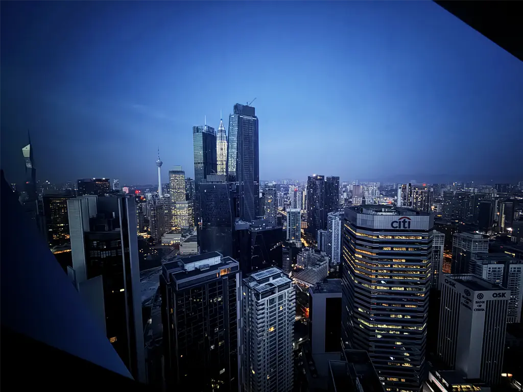 View of the KL skyline from the suite's bedroom window, Element Kuala Lumpur