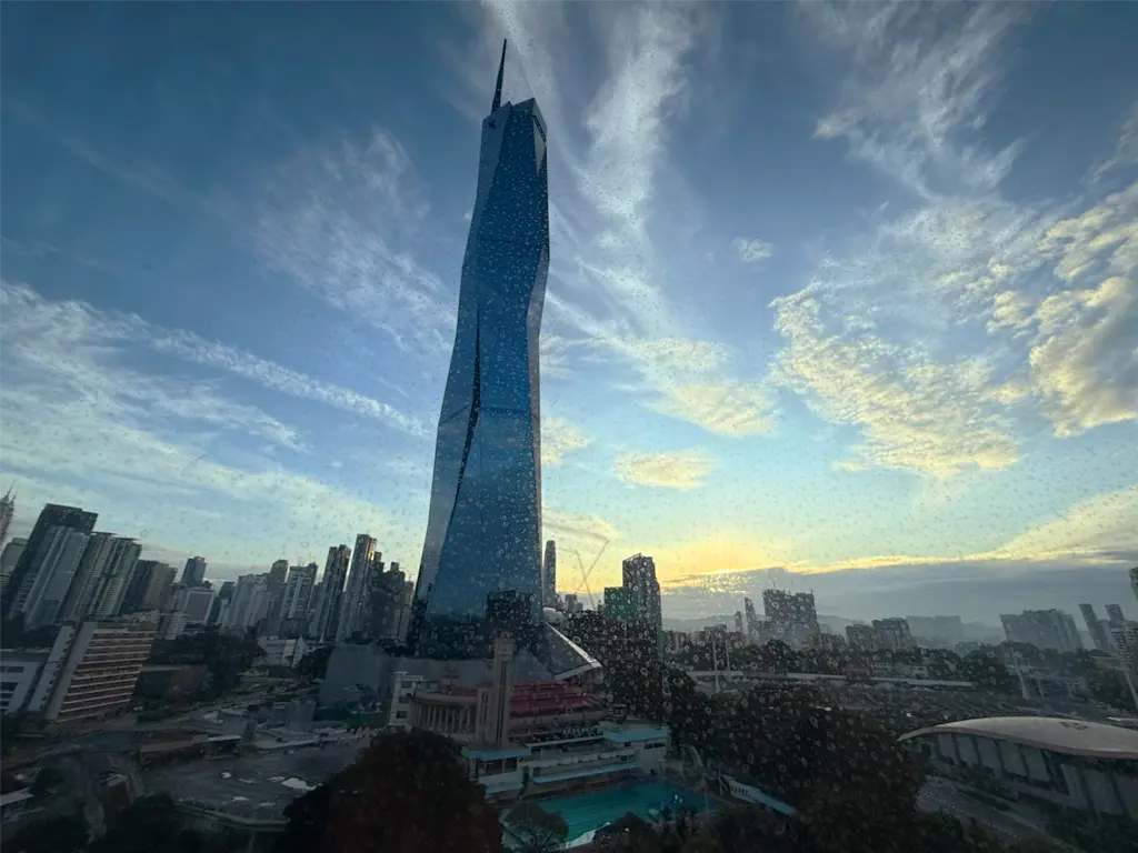 Sunrise view from the suite's window, Four Points by Sheraton Kuala Lumpur, Chinatown
