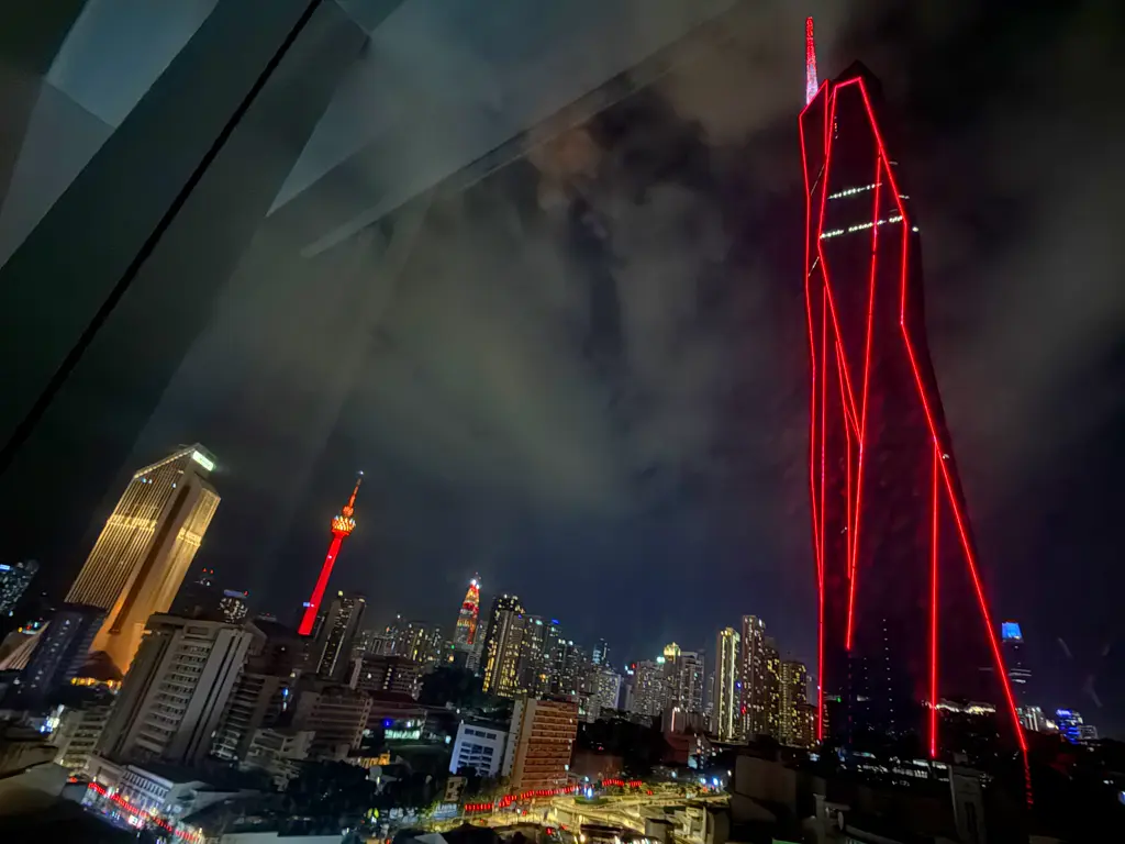 Night view from the suite's window, Four Points by Sheraton Kuala Lumpur, Chinatown