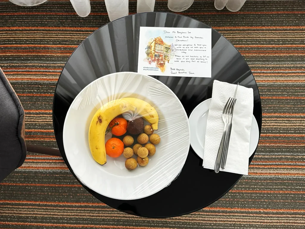 Our welcome fruit platter from Four Points by Sheraton Kuala Lumpur, Chinatown